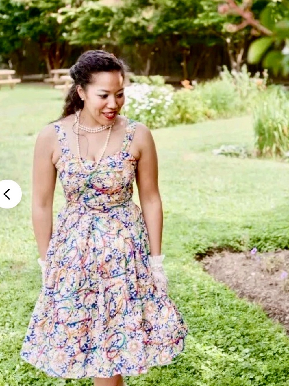 Tatyana Retro Floral Sundress with Multicolor Yarn Accents size XXL - Picture 2 of 13